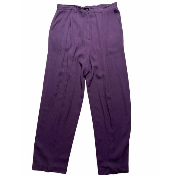 Ladies Purple Rayon 2pc Outfit Set Tank Top Pants - Picture 2 of 12